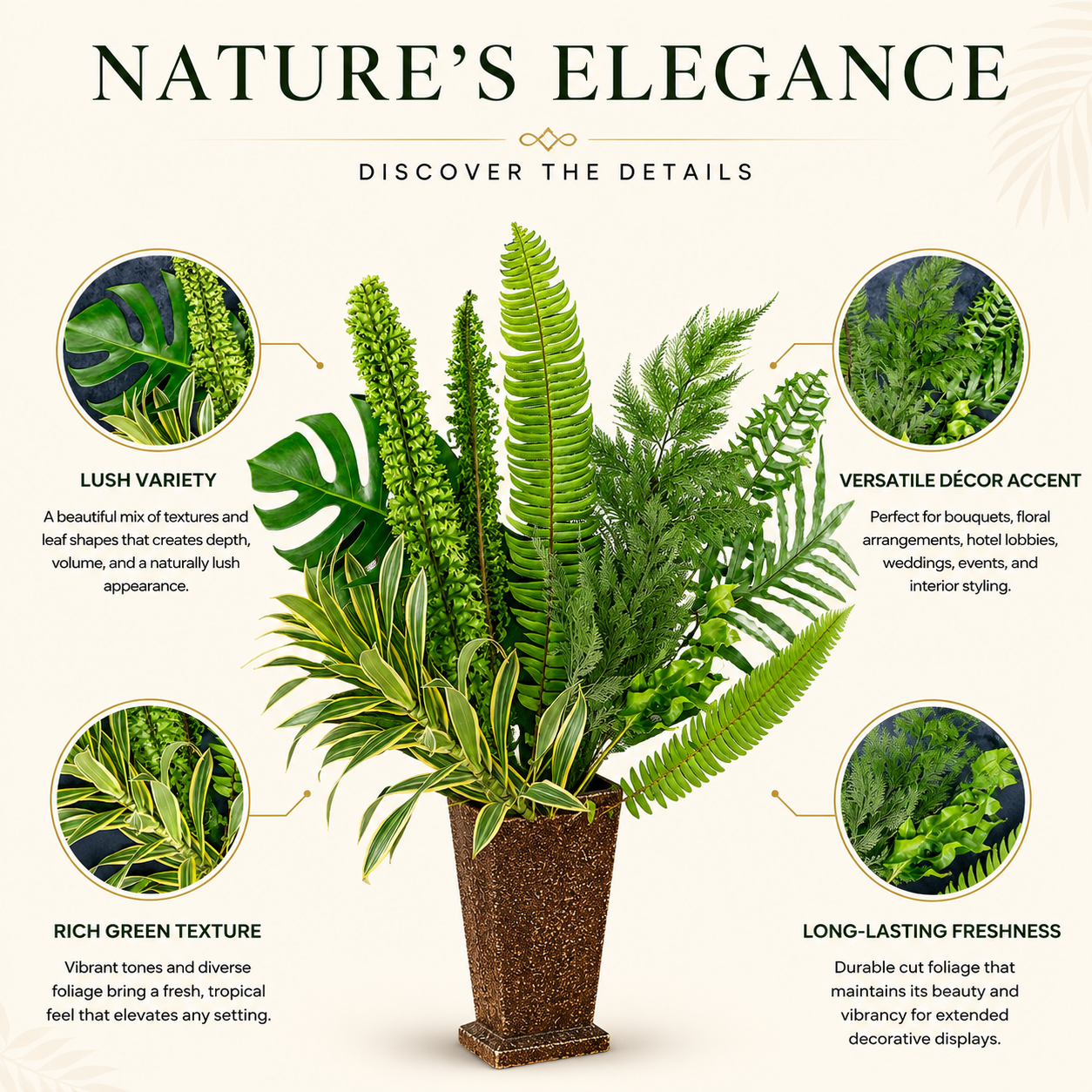 Assorted Tropical Orchid Cut Foliages