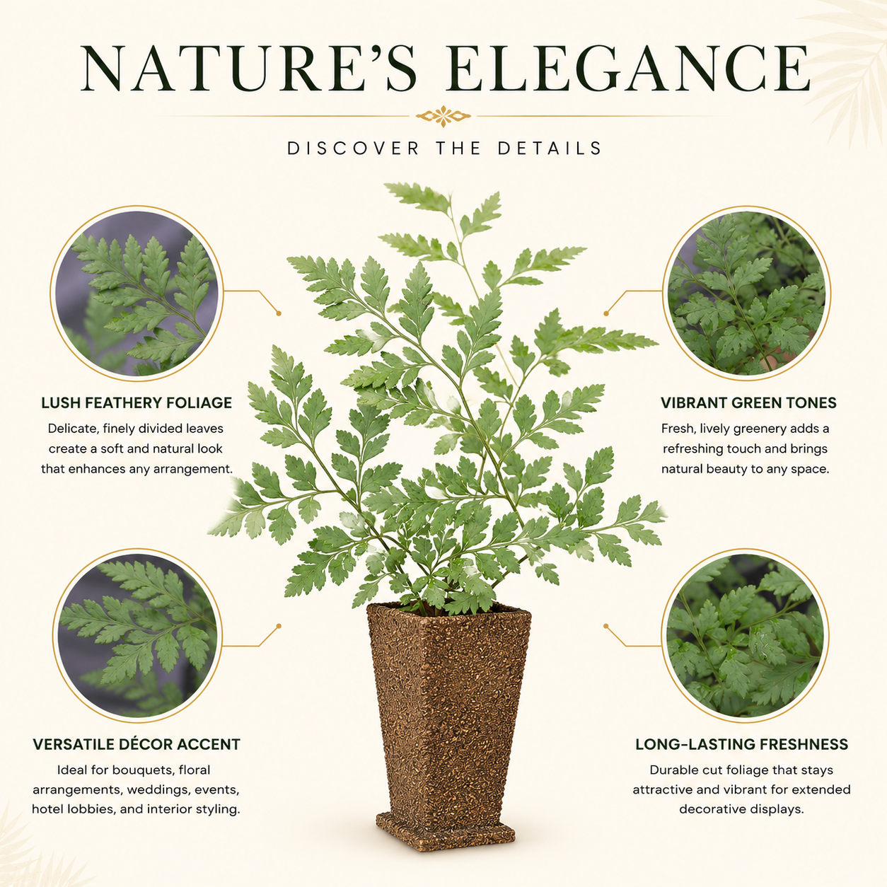Leatherleaf Fern Foliage – Fresh Cut Leaves for Décor