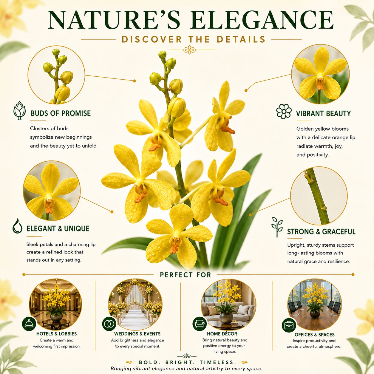 GI Gold Orchids – 10 Stems Fresh  Flowers