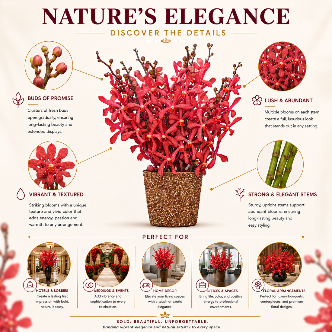 JS Red Flowers – 10 Stems for Decoration & Gifting