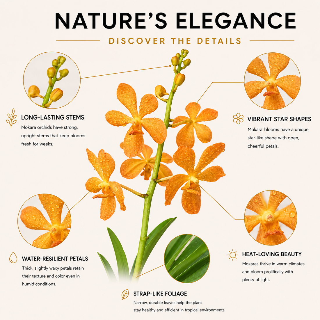 BG Gold Orchids – 10 Stems Fresh  Flowers